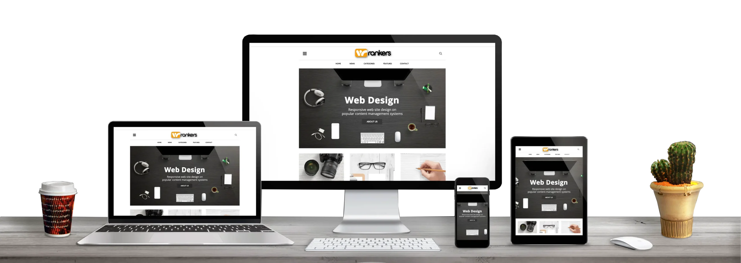 World Rankers web design and development team working on custom responsive website projects for clients